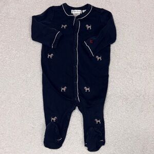 Ralph Lauren navy Blue dalmation dogs Pima cotton sleeper boys 6m